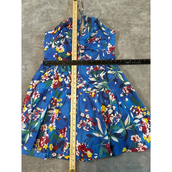Anthropologie Emily Halterneck Mini Dress Tropical Keyhole Large - Picture 11 of 11